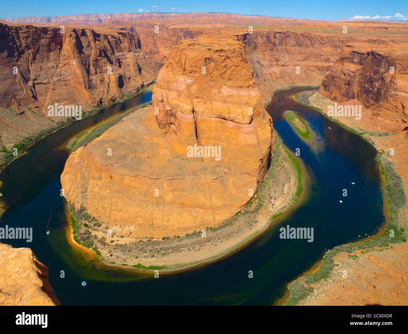 Hufeisenförmige Mäander des Colorado River in der Nähe der Stadt Page, Arizona, USA Stockfoto