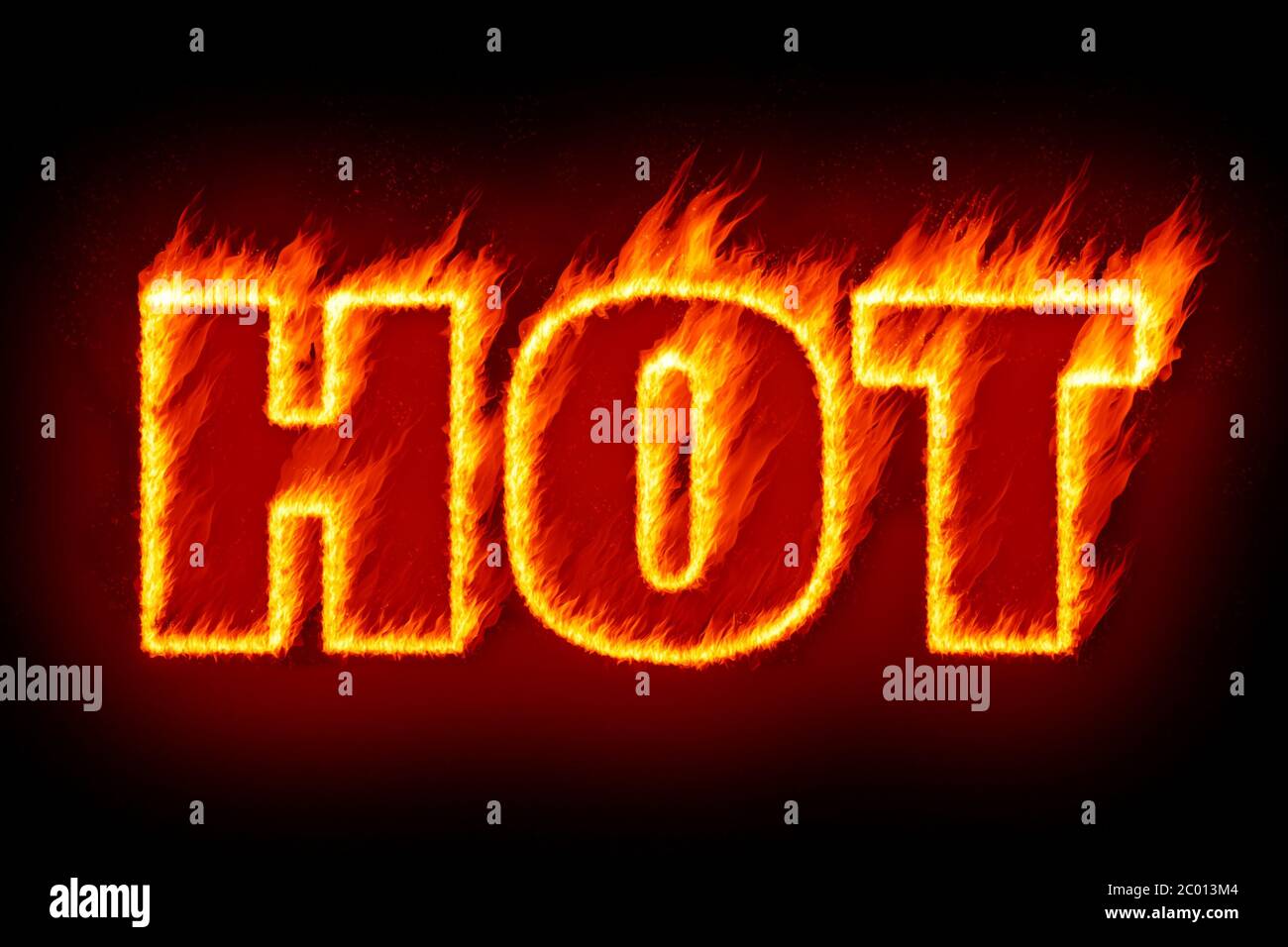 Heiß in Flammen Stockfoto