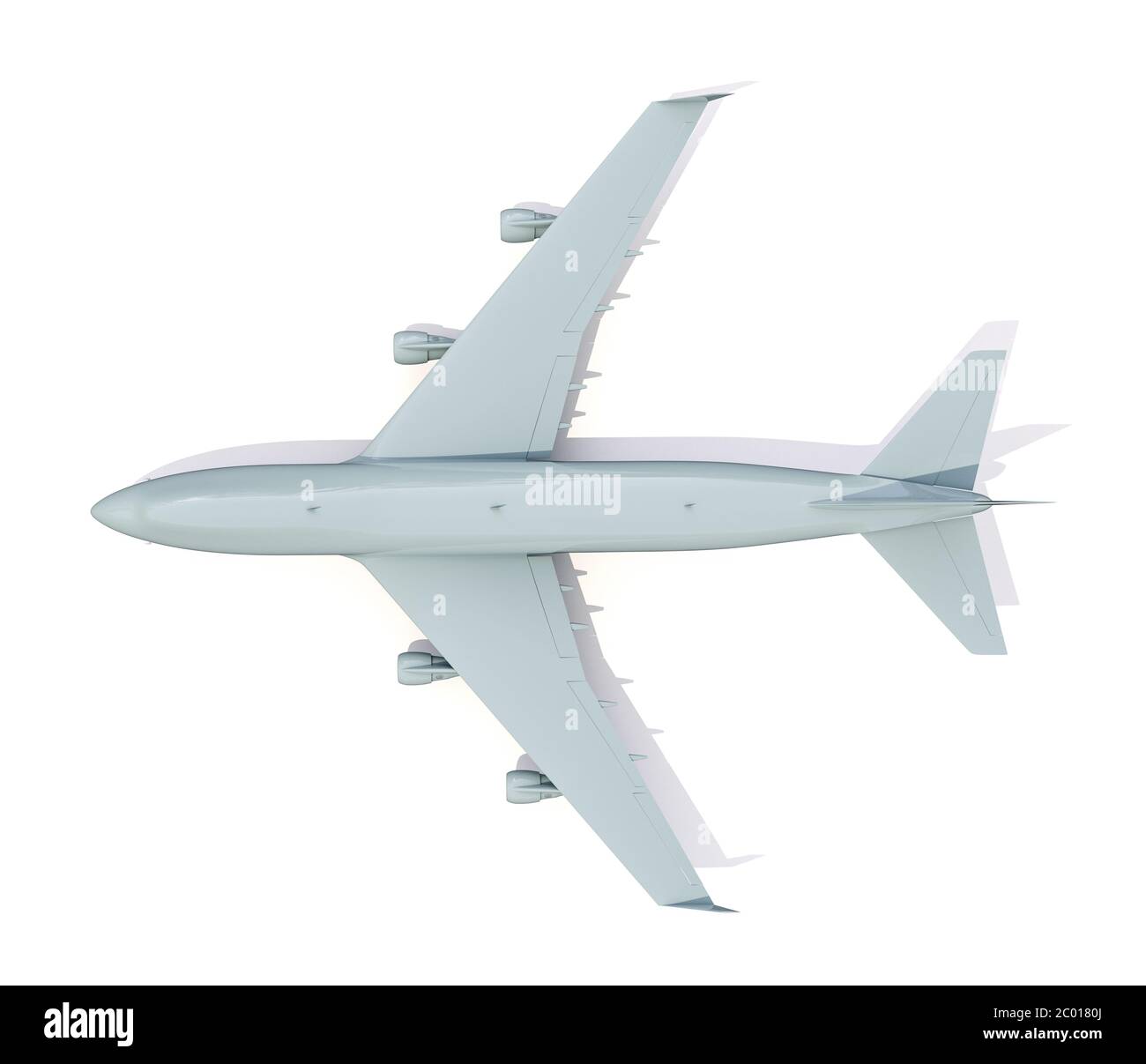 Flugzeug auf Weiß Stockfoto