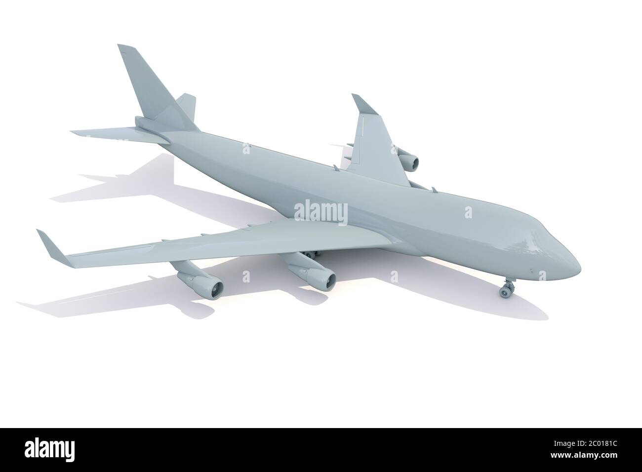 Flugzeug auf Weiß Stockfoto