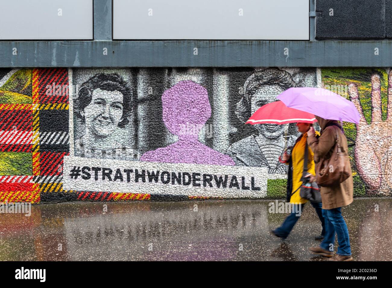 Detail aus der Strathclyde University Wonderwall Wandbild auf Graham Hills Gebäude an der George Street in Glasgow, Schottland, Großbritannien Stockfoto