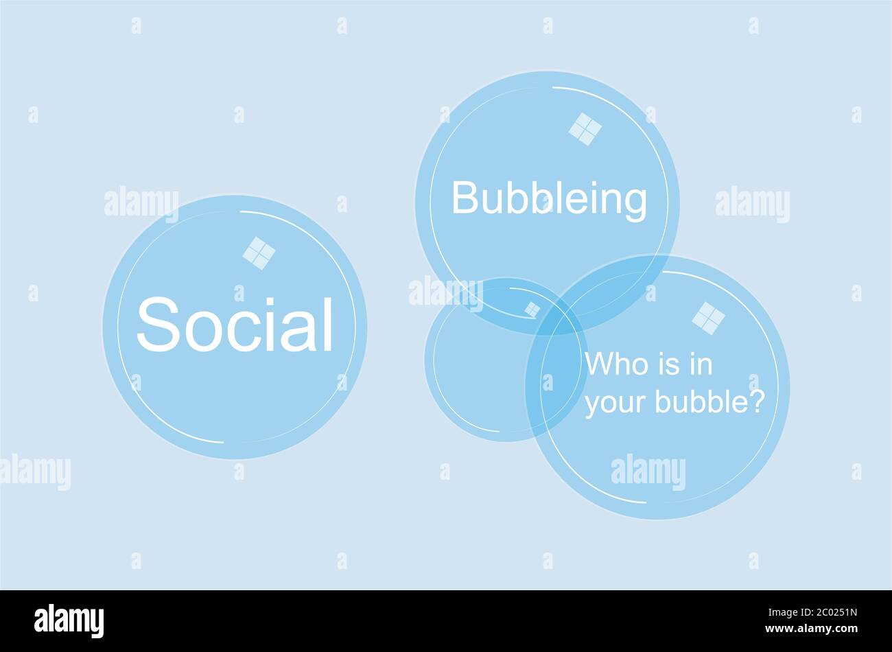 Social Bubble Konzept Vektor Stock Vektor
