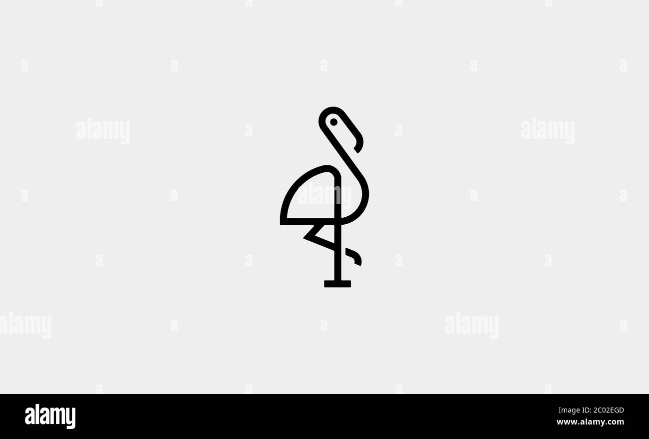 Stork Bird Logo Vektor Icon Design Illustration Stock Vektor