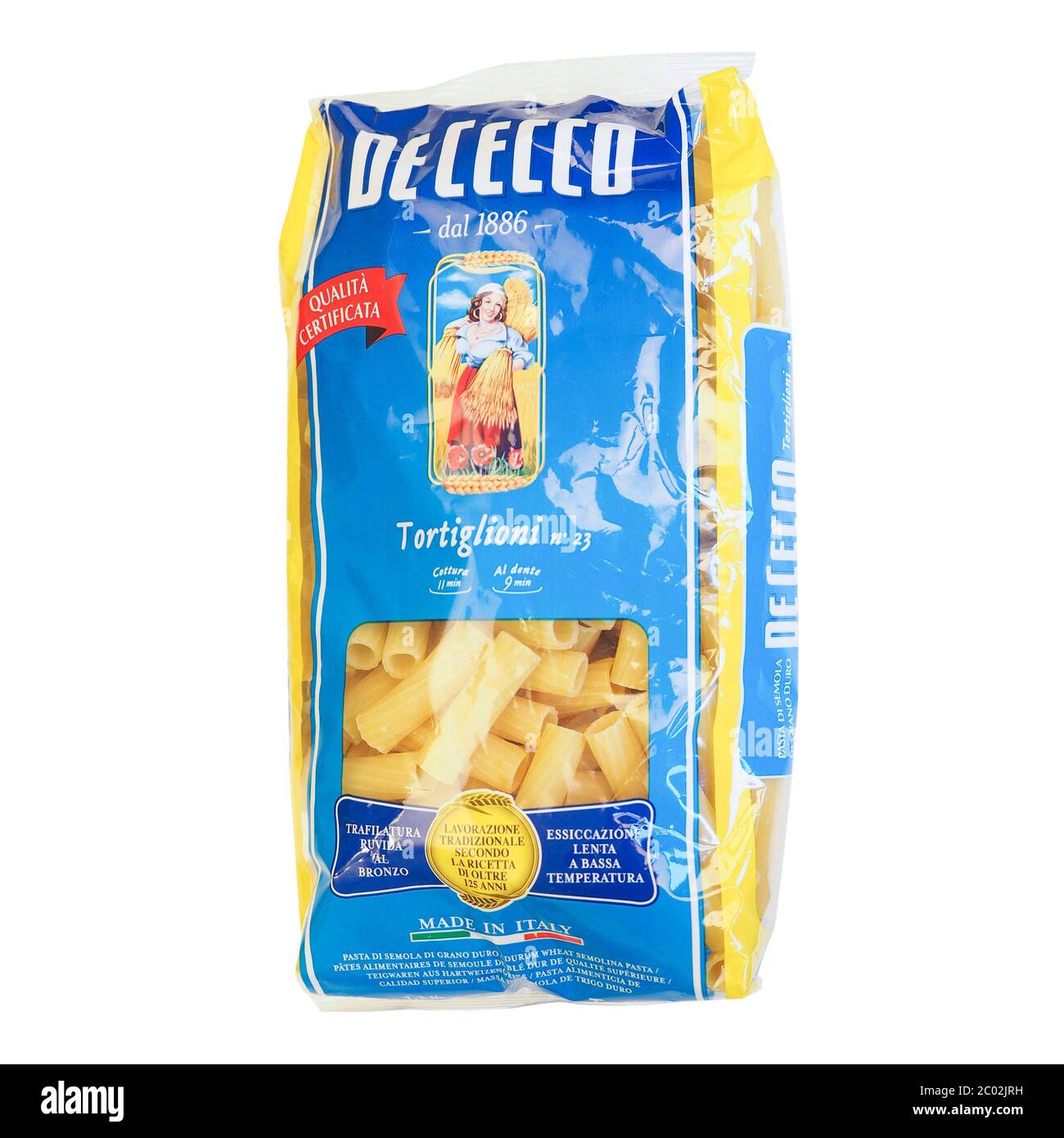 Tortiglioni Pasta Stockfoto
