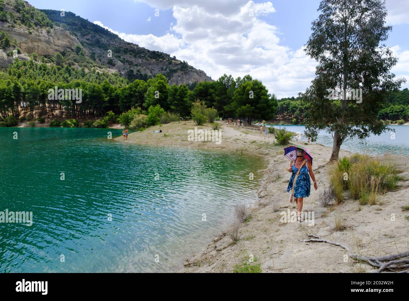 La Isla el Chorro, Malaga Seen, Naturpark Ardales, Malaga, Andalusien, Costa del Sol, Spanien, Europa Stockfoto