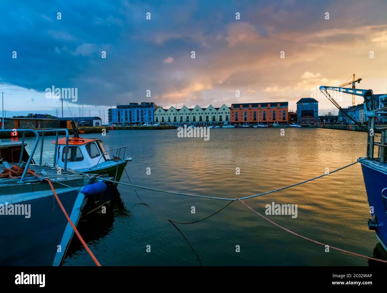 Galway, Grafschaft Galway, Republik Irland. Eire. Die Docks. Stockfoto