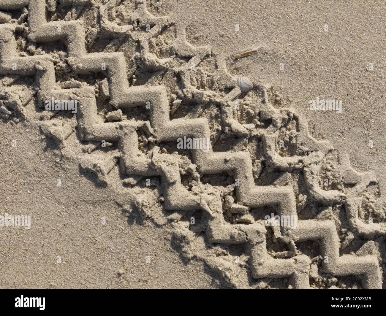 Spur im sand Stockfoto