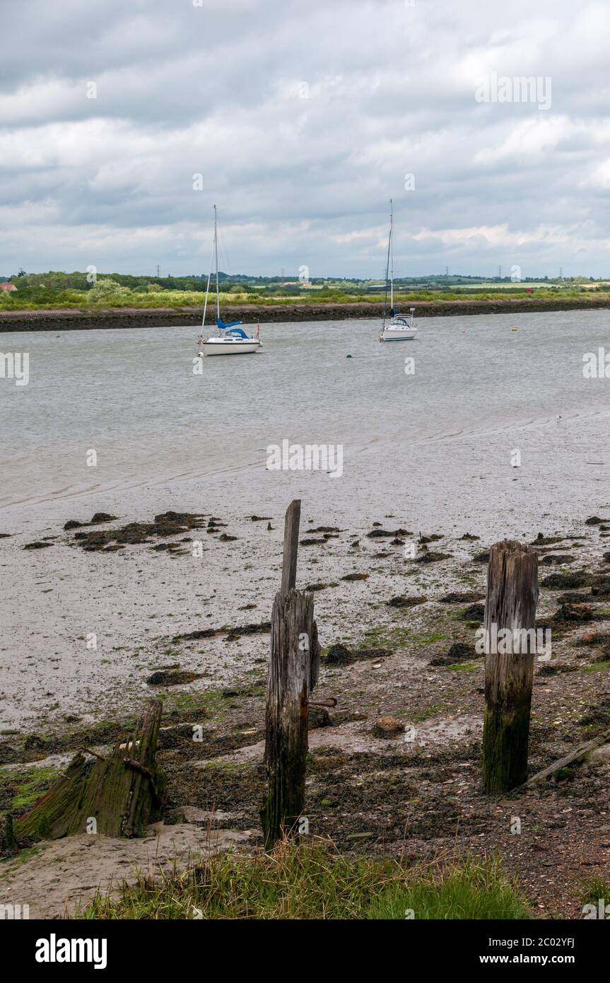 Fluss Crouch, Hullbridge, Essex. Stockfoto