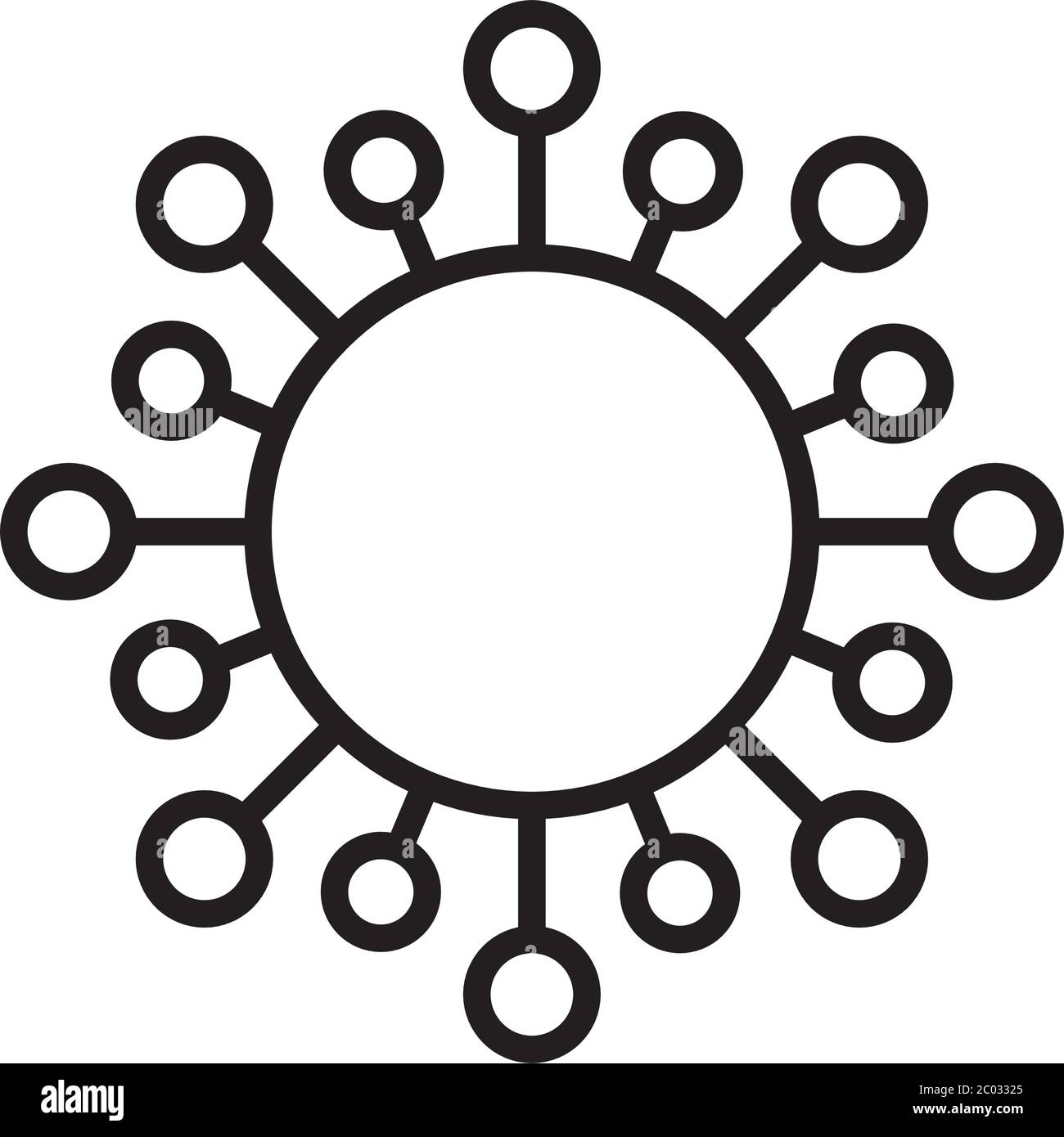 Coronavirus oder Covid 19 Symbol, Verhinderung von Covid, Linienstil Symbol Vektor Illustration Design Stock Vektor