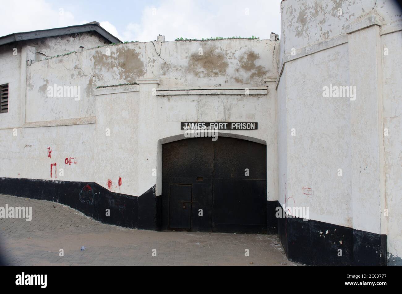 James Fort Prison Accra Ghana - James Fort Prison Accra Ghana - Nkrumah hier eingesperrt Stockfoto