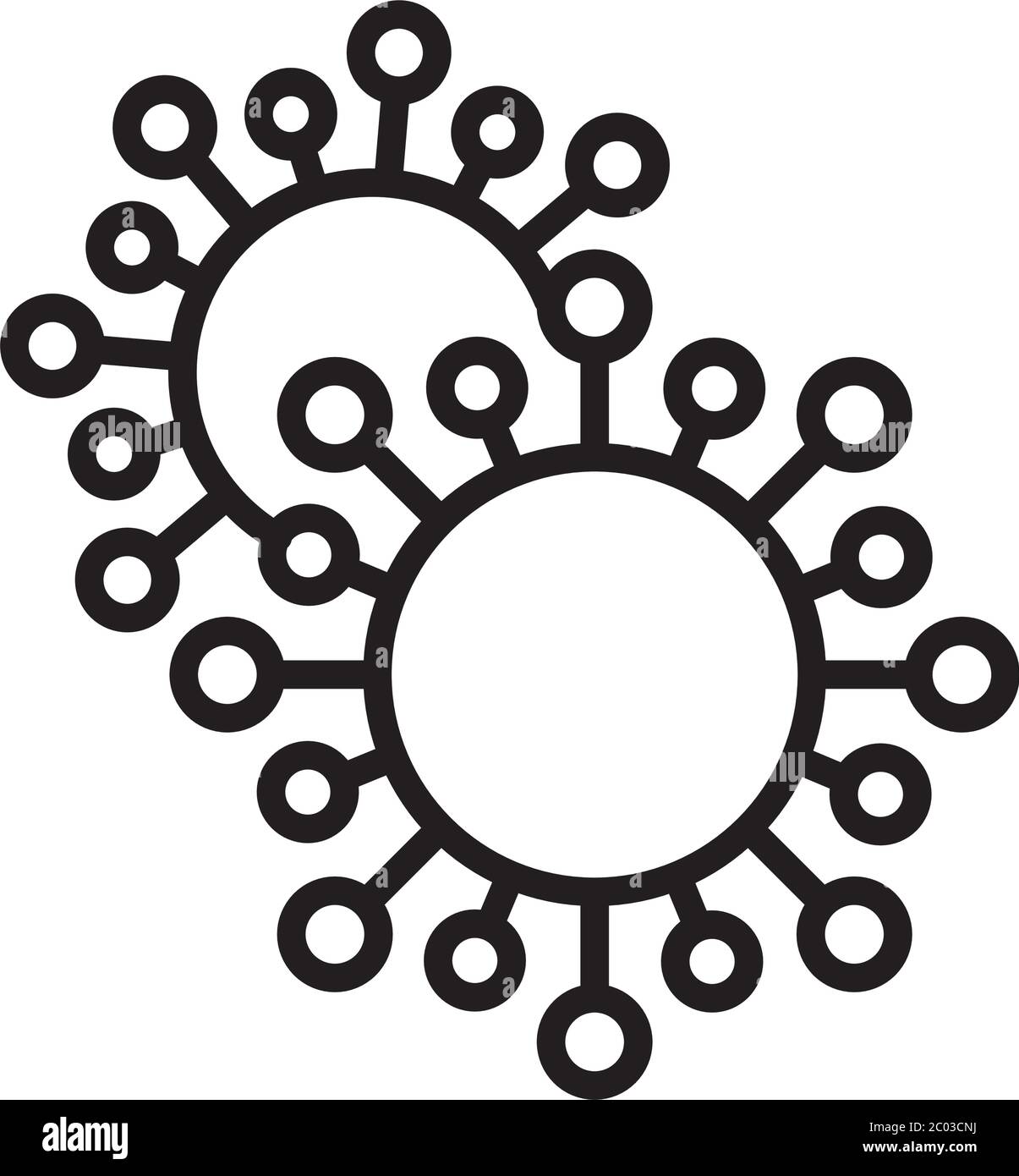 Coronavirus oder Covid 19 Symbol, Verhinderung von Covid, Linienstil Symbol Vektor Illustration Design Stock Vektor