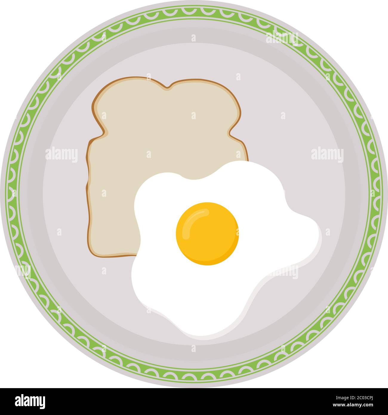 Eiermelette mit Brotscheiben in Platte Vektor Illustration Stock Vektor