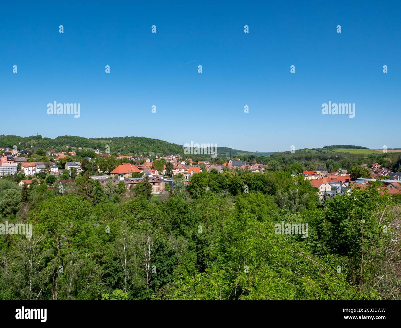 Panoramablick auf Camburg Dornburg in Thüringen Stockfoto