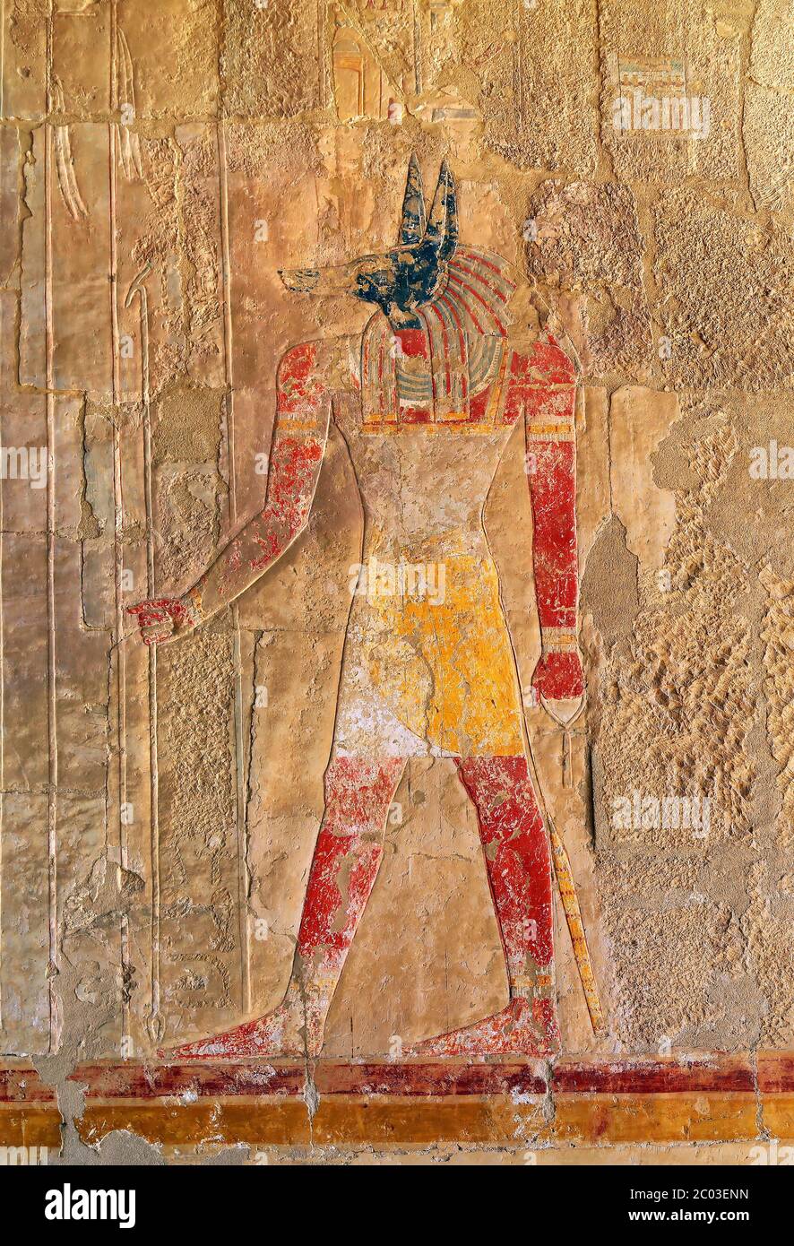 Altes ägypten Farbbild von anubis Stockfoto