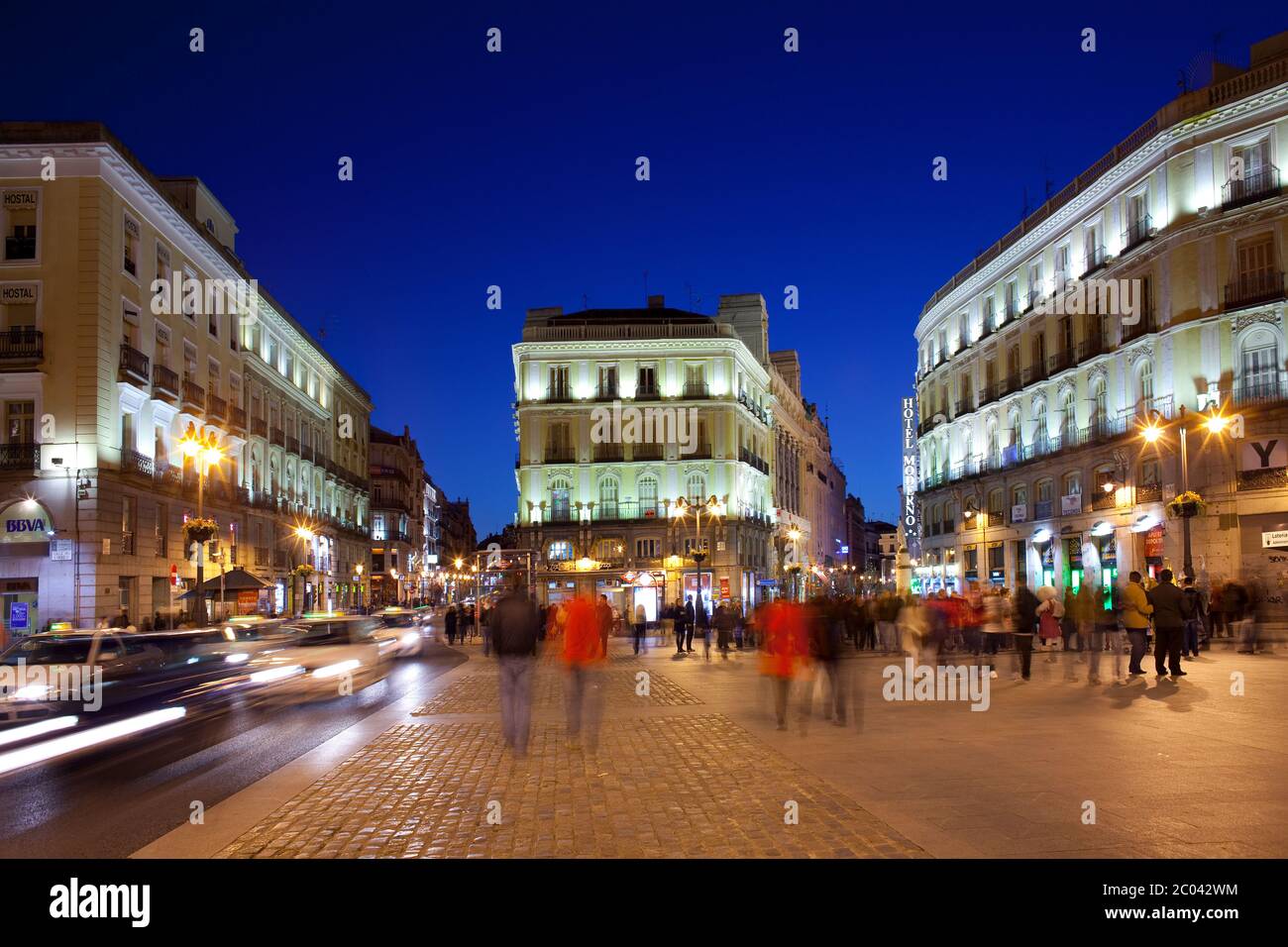 Innenstadt, Madrid, Spanien, Puerta del Sol ein geschäftiges und traditionelles Viertel in der Innenstadt. Stockfoto