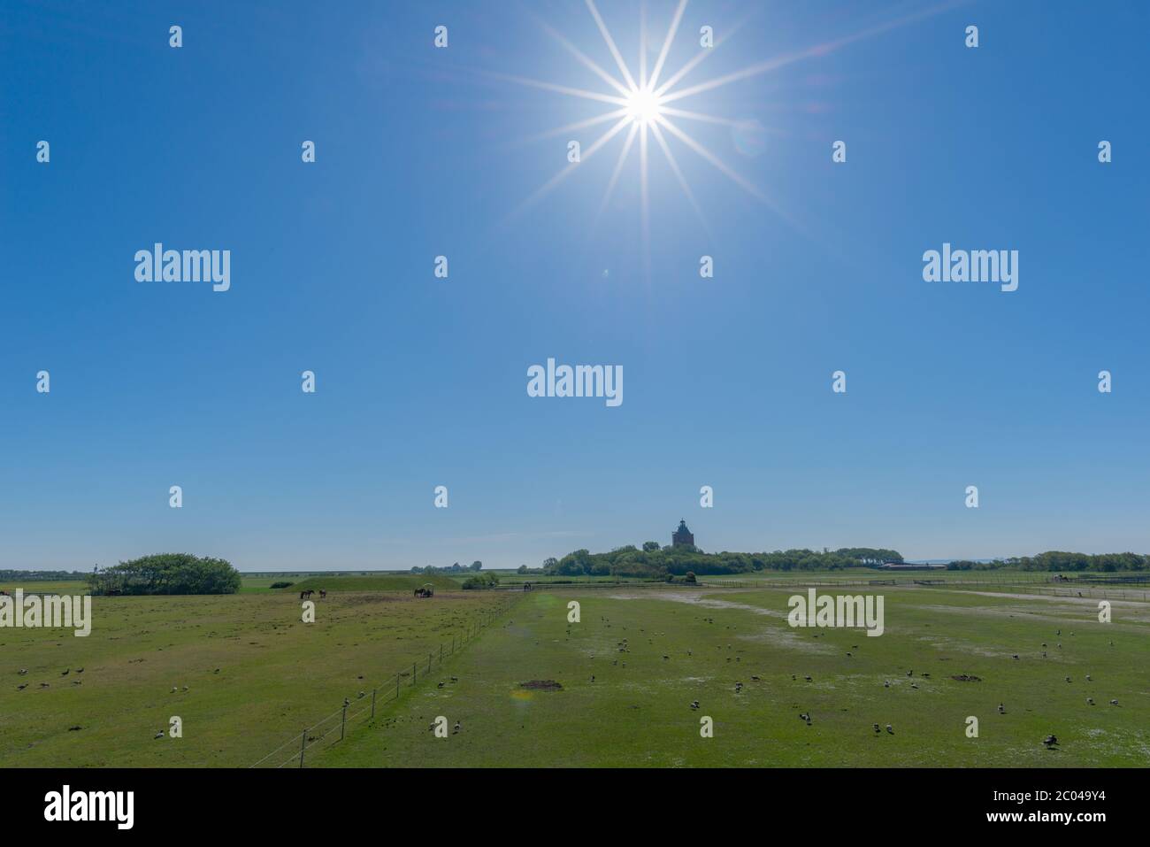 Nordseeinsel Neuwerk, 8 Meilen vor dem Festland bei Cuxhaven, Bundesland Hamburg, Norddeutschland, Mitteleuropa, UNESCO-Weltkulturerbe Stockfoto