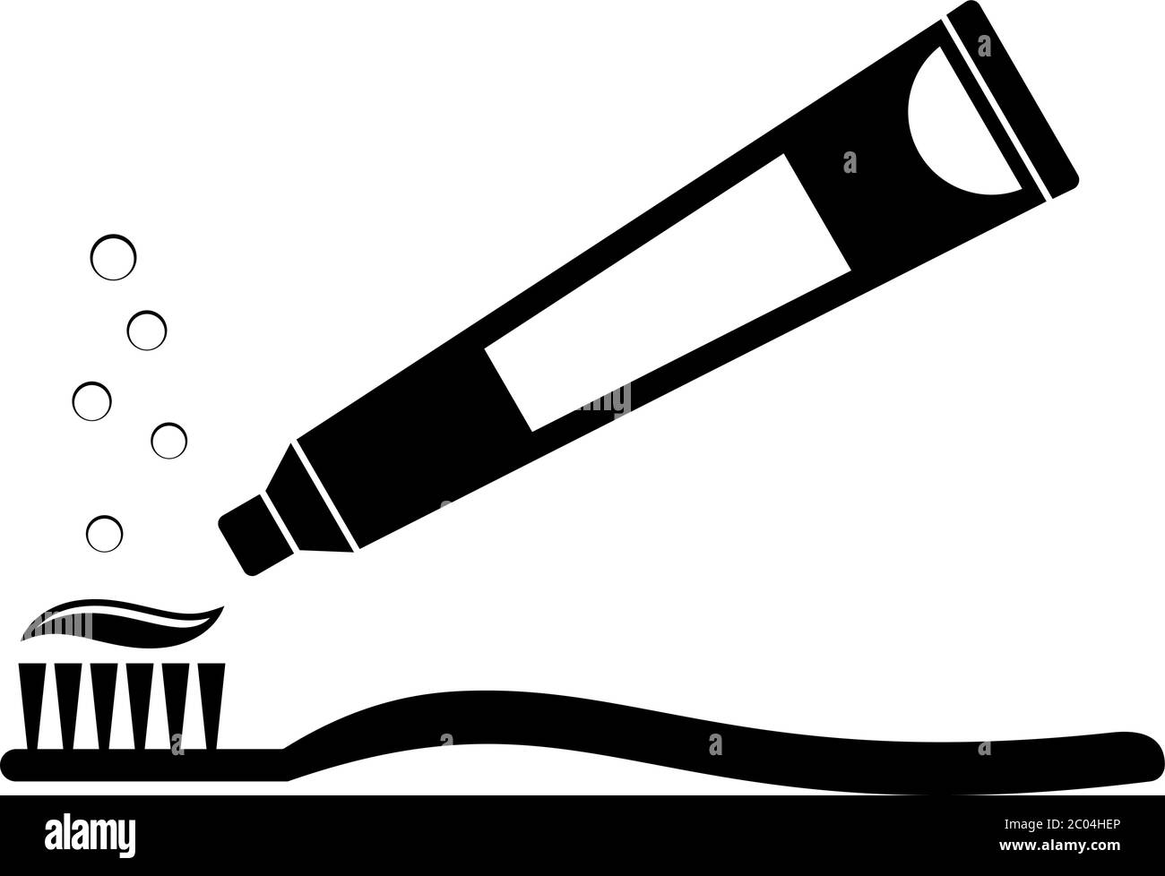 Zahnpasta Zahnbürste Symbol Vektor Illustration Stock Vektor