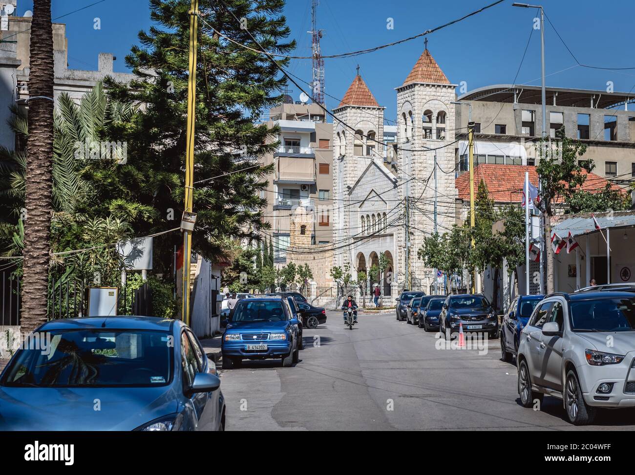 Al Saydeh Maronite Kirche in Sin el Fil Vorort von Beirut Stadt, Libanon Stockfoto