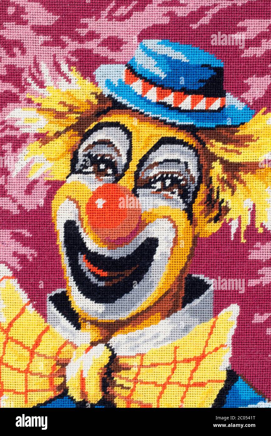 Besticktes Clown-Gesichtsbild Stockfoto