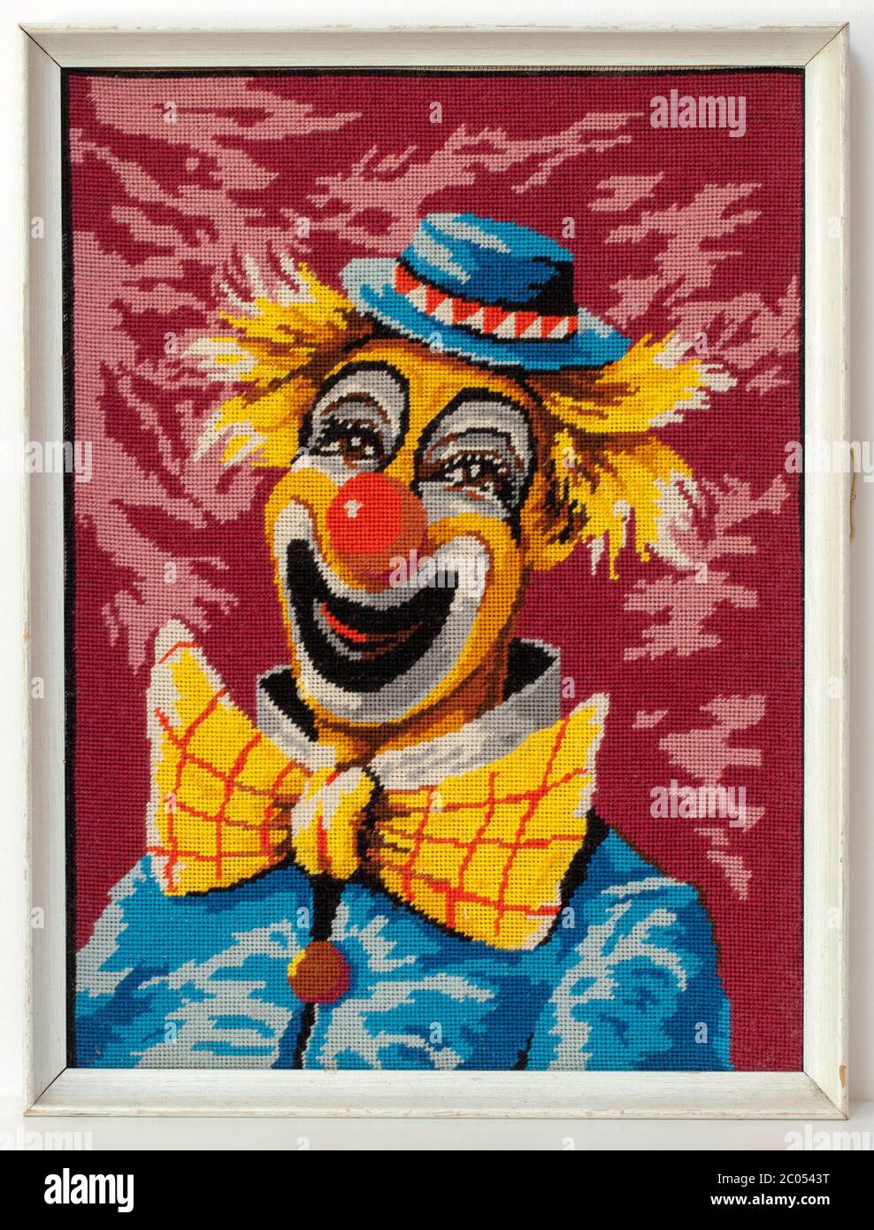 Besticktes Clown-Gesichtsbild Stockfoto