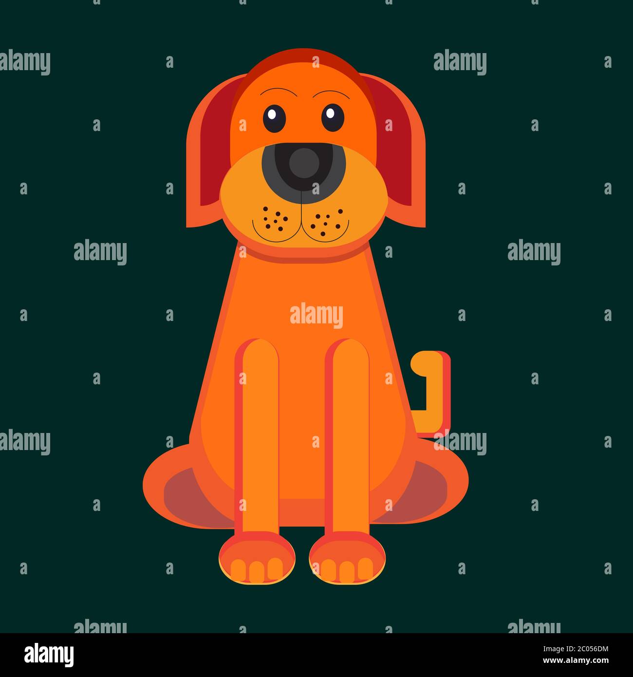 Welpen Hund Cartoon Vektor-Illustration auf weißem Hintergrund Stock Vektor