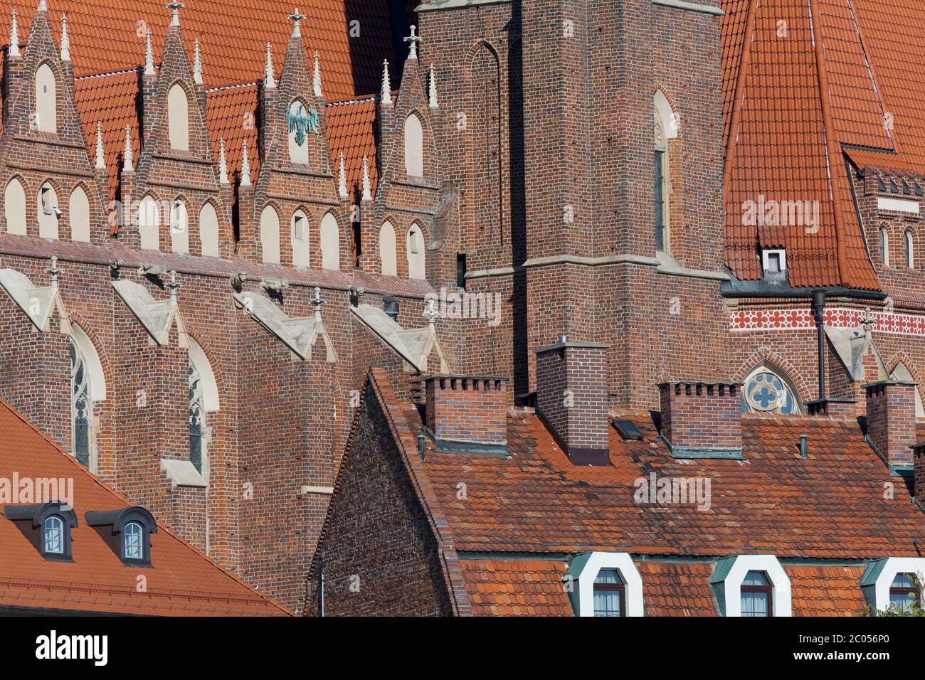 Nahaufnahme der Kirche des Heiligen Kreuzes und St. Bartholomäus, Breslau Stockfoto