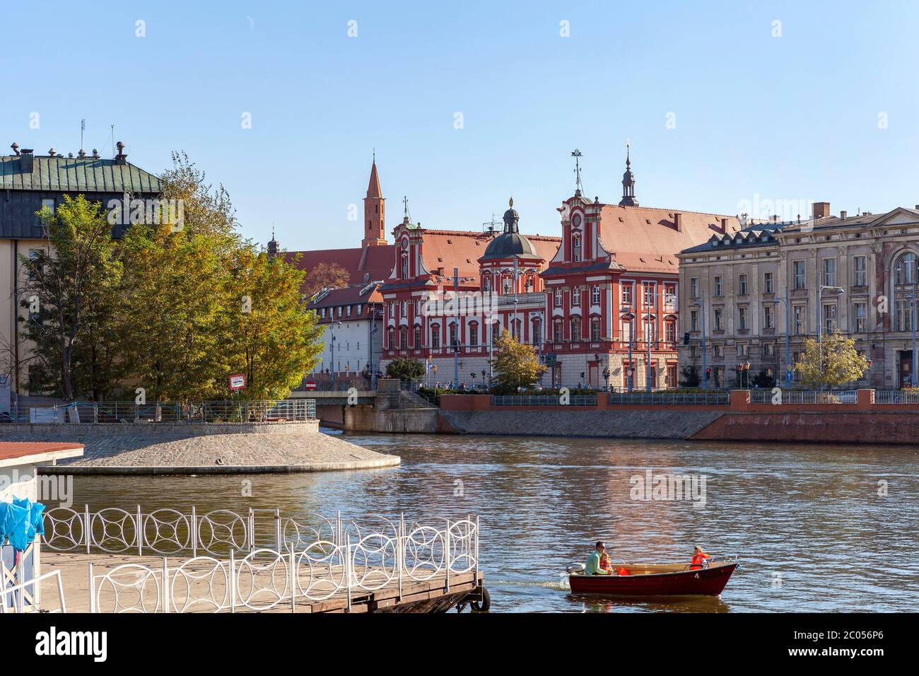 Blick über den Fluss oder, Breslau Stockfoto