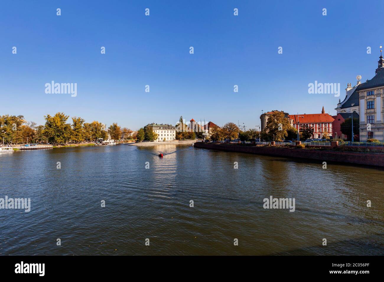 Blick über den Fluss oder, Breslau Stockfoto