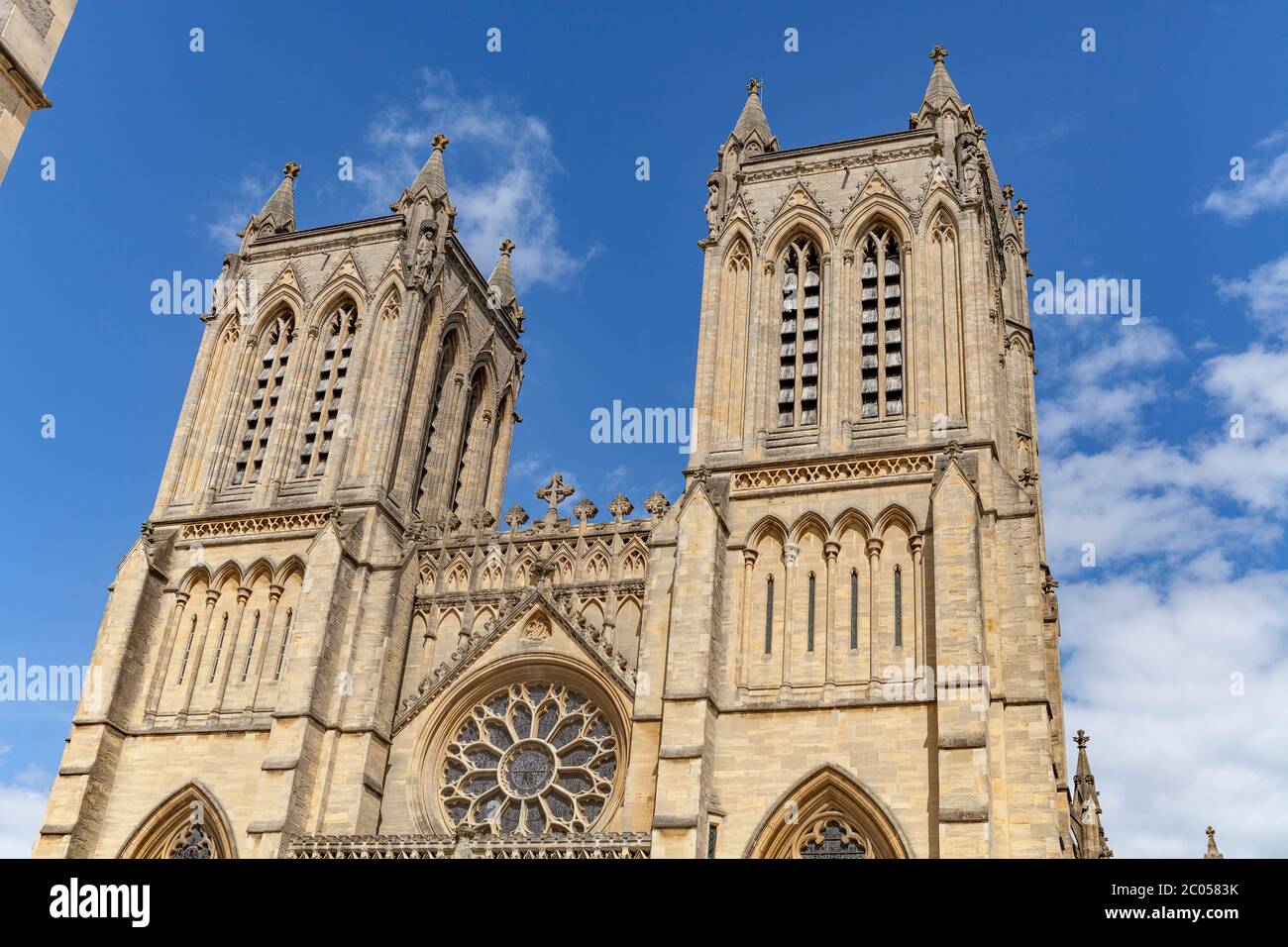 Außenansicht der Bristol Cathedral Stockfoto