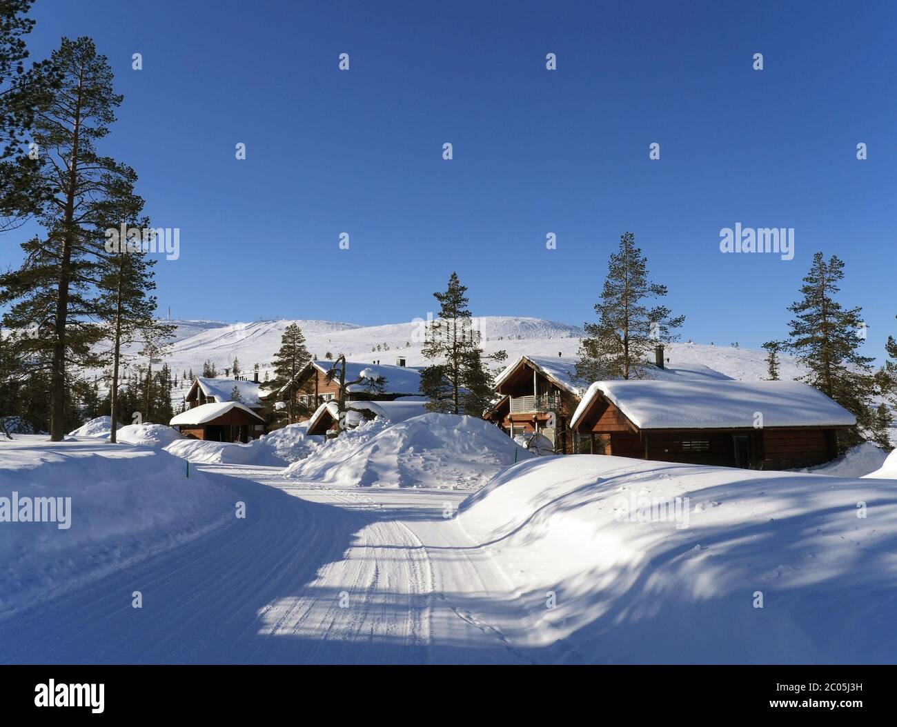 Levi, Skigebiet in finnland Stockfoto