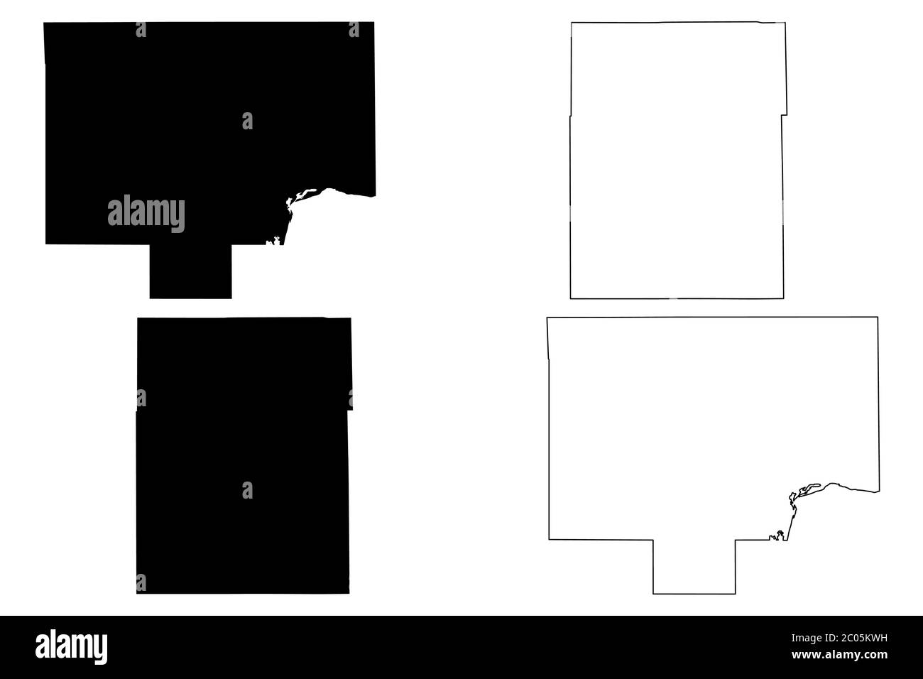 Bureau und Champaign County, Illinois (US County, United States of America, USA, US, US) Karte Vektor Illustration, Scribble Skizze Bureau und Champ Stock Vektor