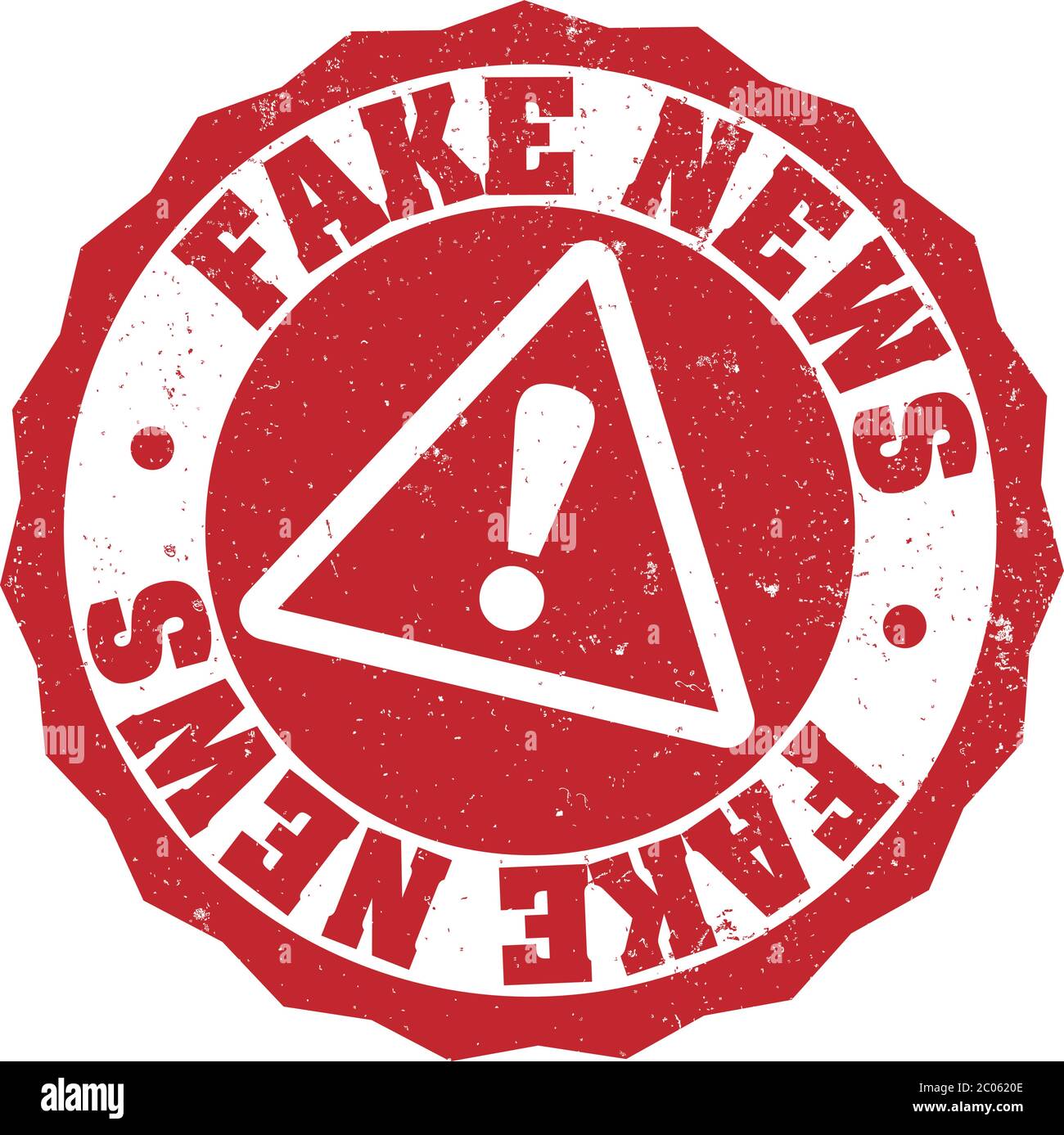 Rote grungy GEFÄLSCHTE NEWS Stempel oder Etikett Vektor Illustration Stock Vektor