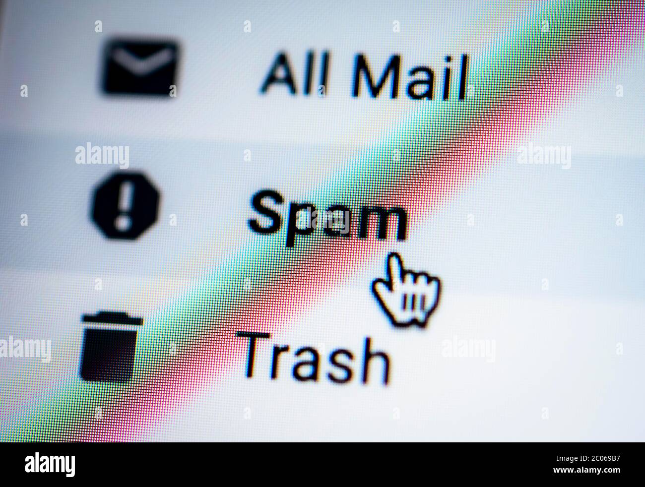 Spam-e-Mails, e-Mail account, e-Mail, Internet, Internet-Betrug, Phishing, symbolisches Bild, Screenshot Stockfoto