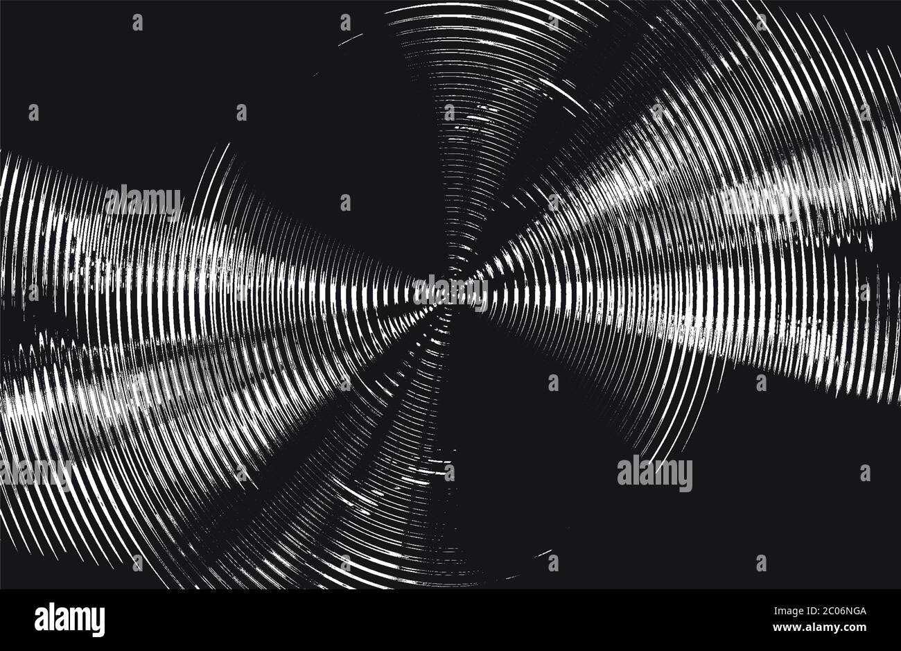 Abstrakter Vektor Silber Grunge Hintergrund mit Kreisen, Spirale, Gradienten und Fraktal. Abbildung EPS8 Stock Vektor