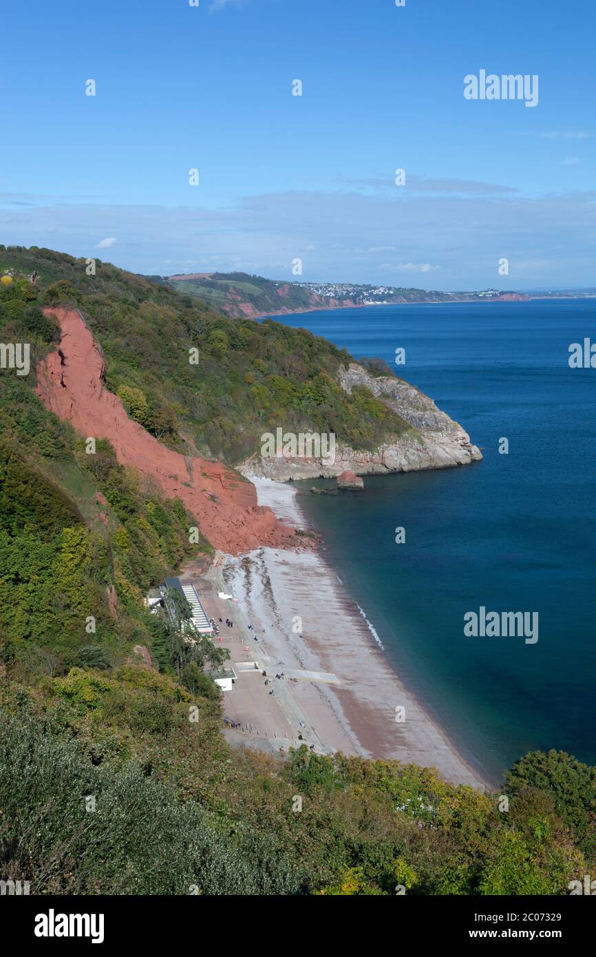 Oddicombe Beach, Torquay, Devon, England, Vereinigtes Königreich Stockfoto