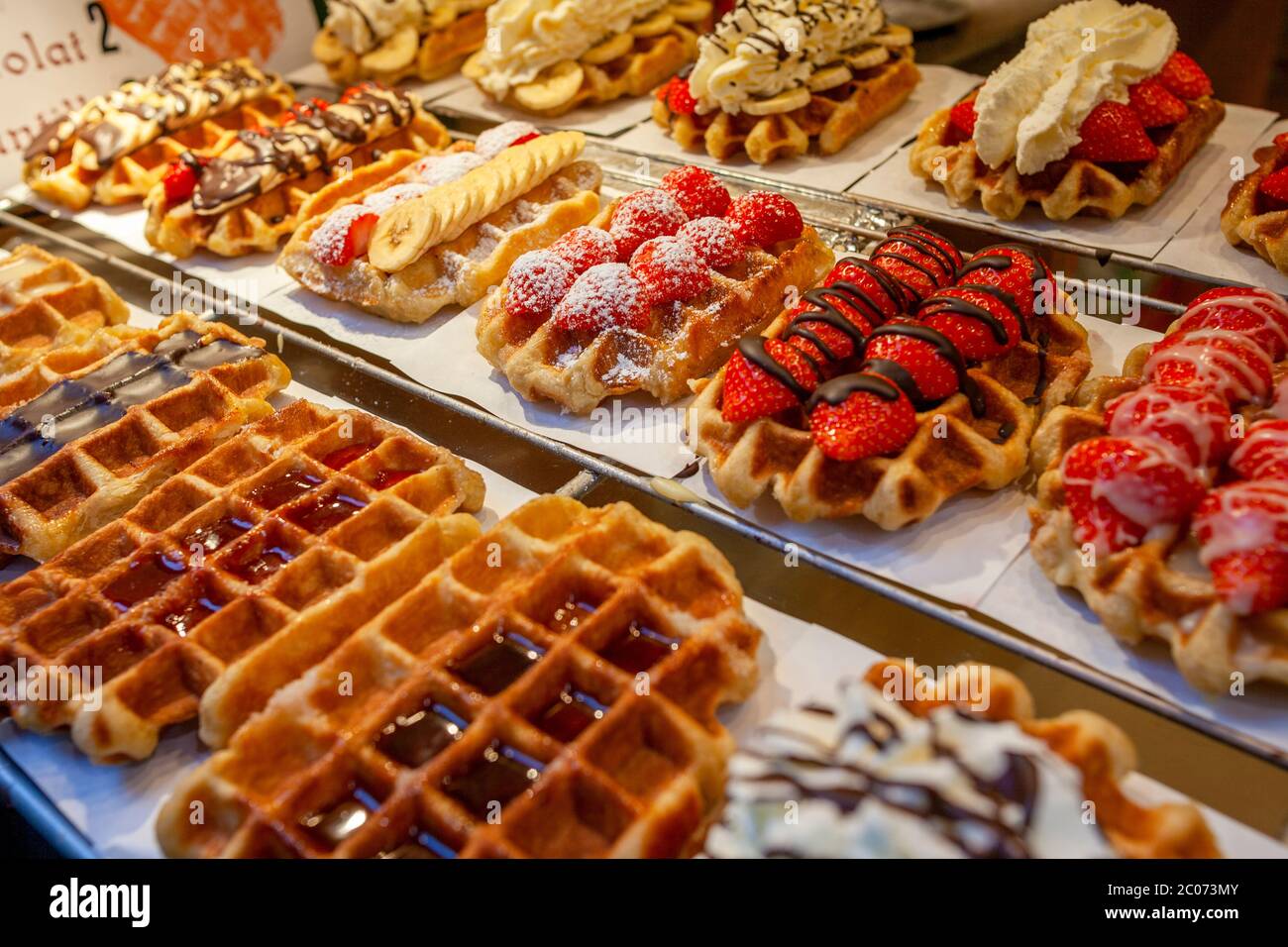 Waffel-Shop, Brüssel, Belgien, Europa Stockfoto