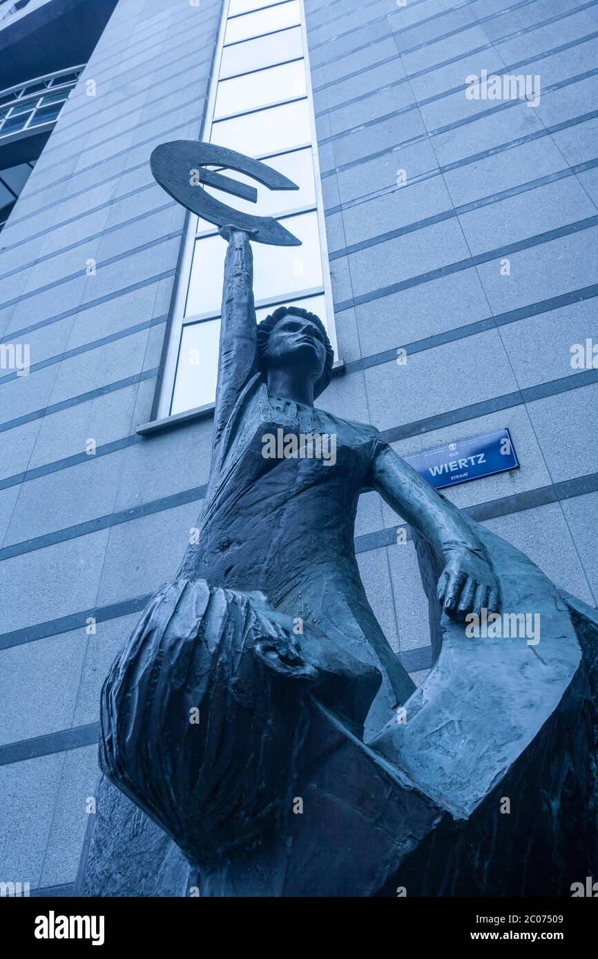 Europa Statue, Europäisches Parlament Gebäude, Brüssel, Belgien, Europa Stockfoto