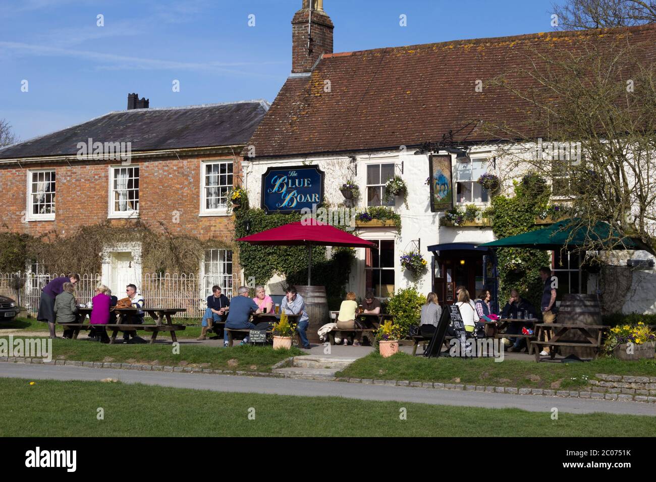 The Blue Boar Pub, Aldbourne, Wiltshire, England, Großbritannien Stockfoto