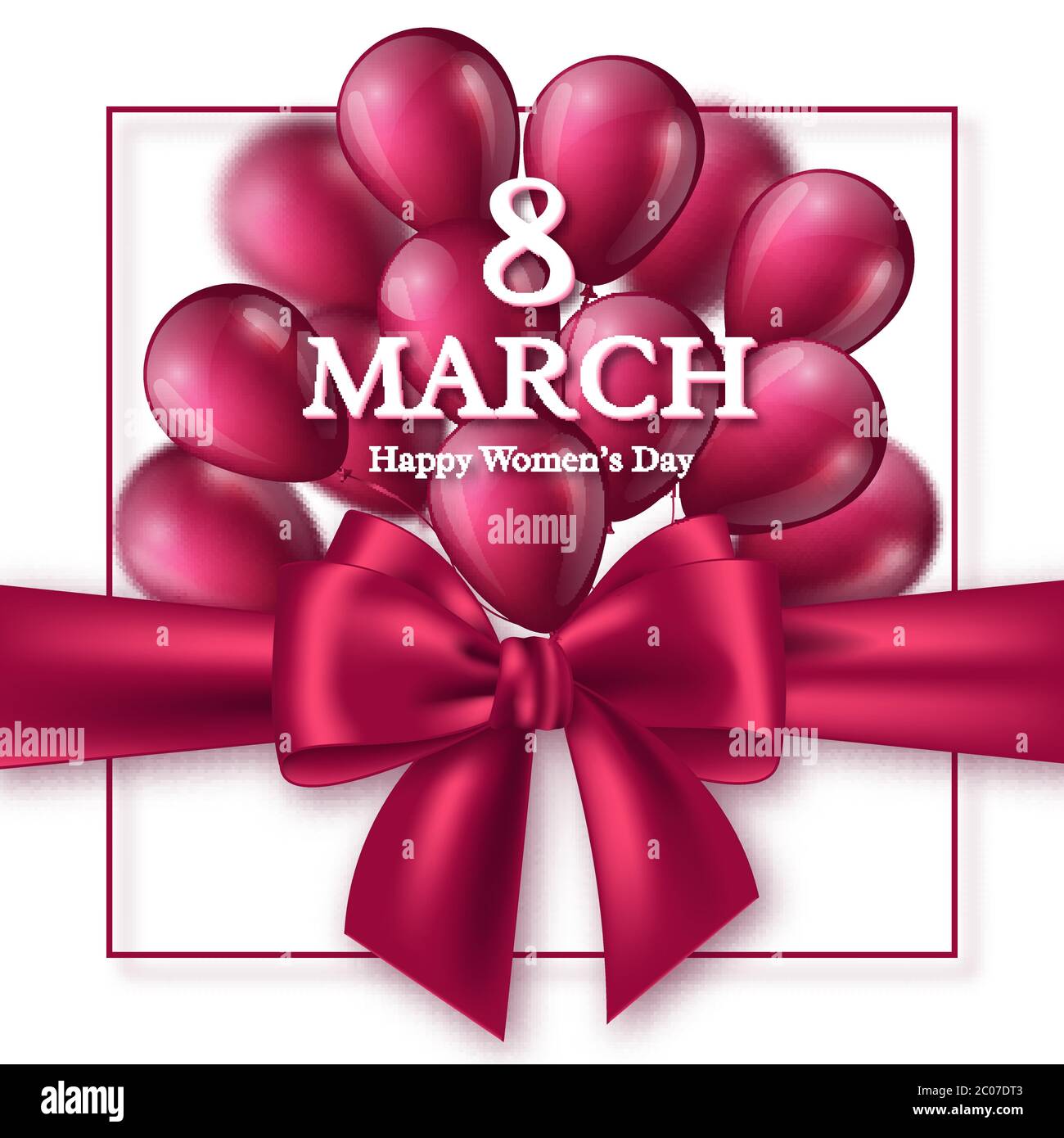 8. März Grußkarte für den Internationalen Frauentag Stock Vektor