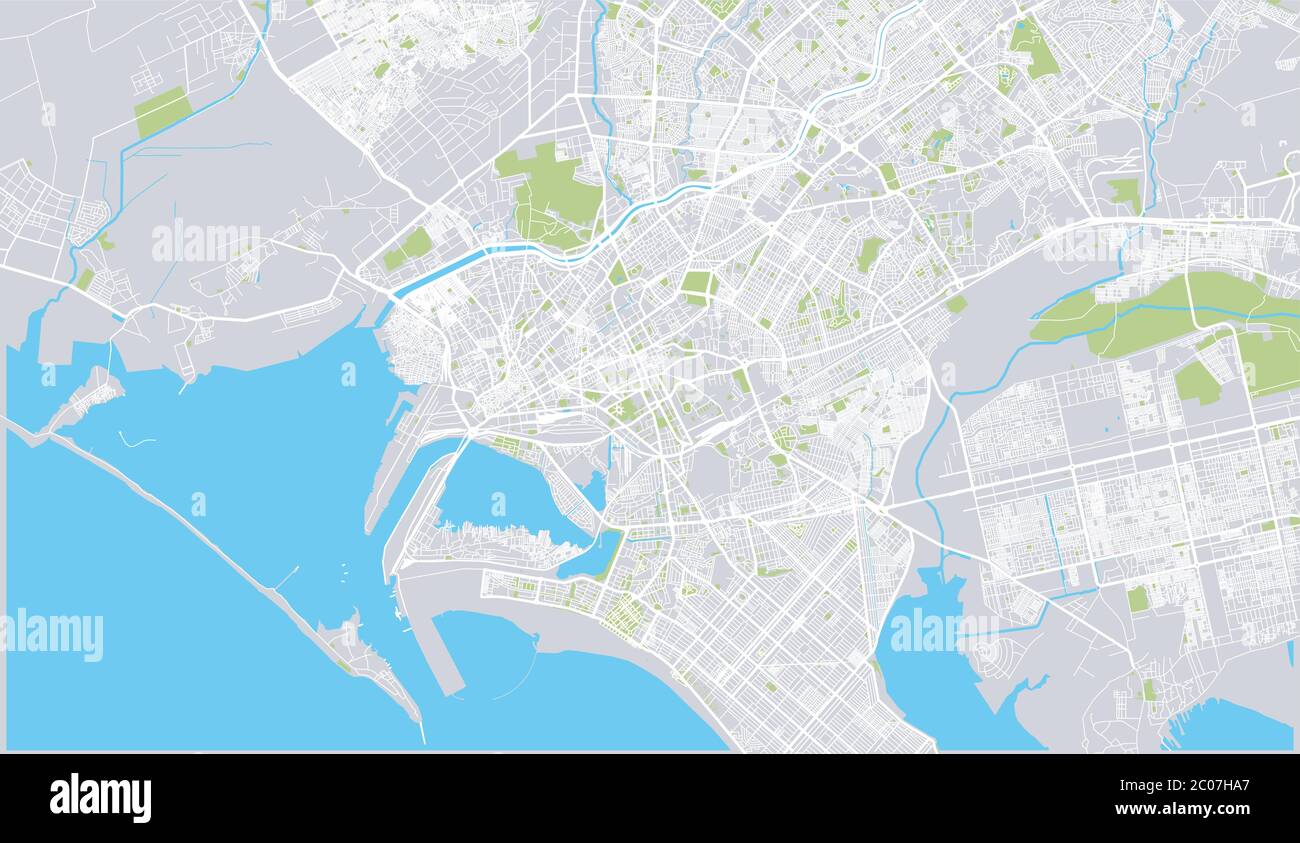 Stadtvektor-Stadtplan von Karatschi, Pakistan Stock Vektor