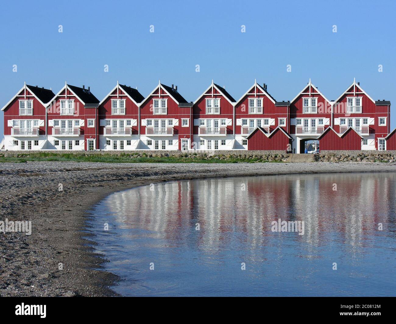 Ferienhäuser in der bagenkop Marina Stockfoto