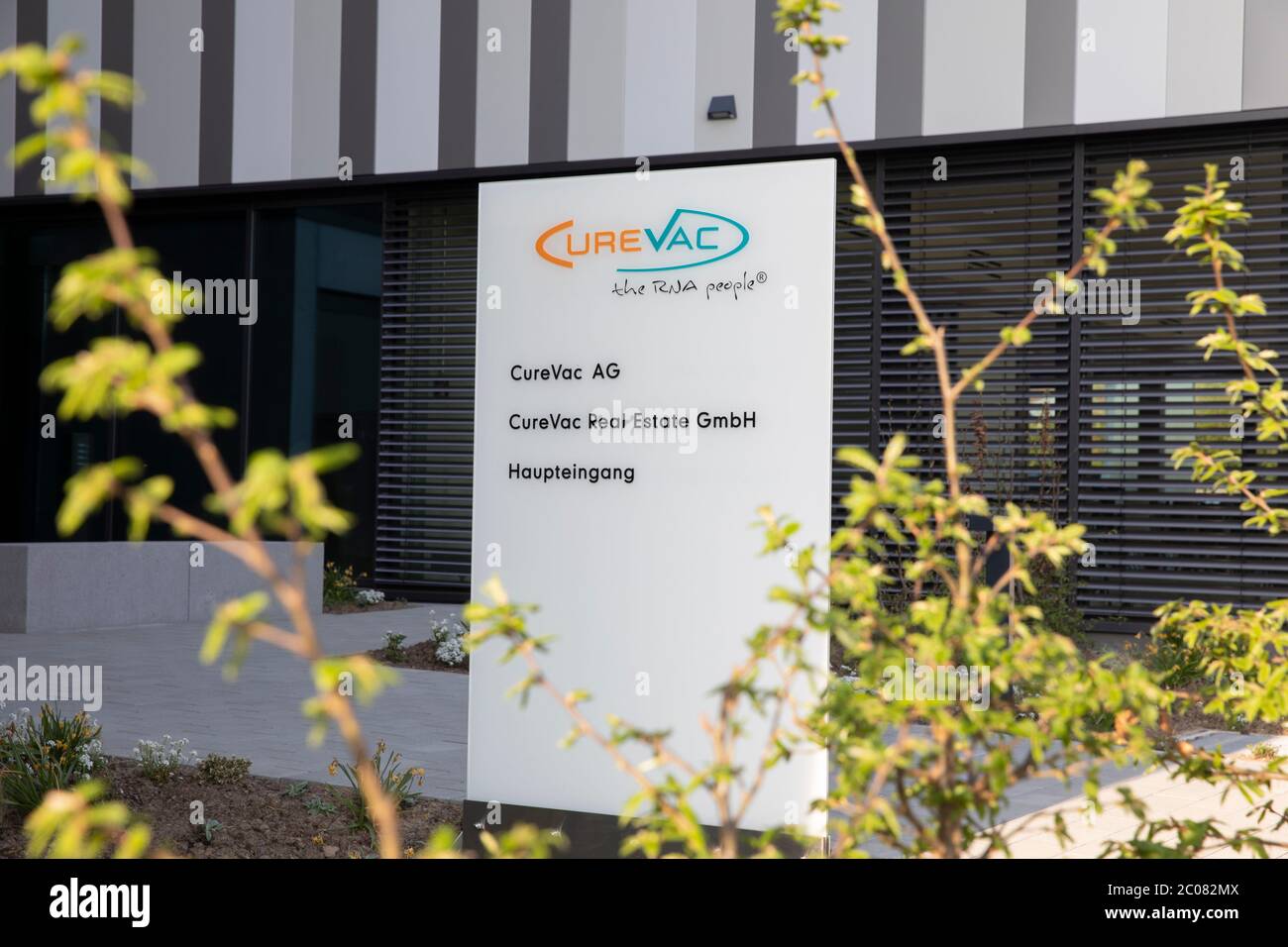 Hoffnung auf den Impuls gegen das Corona-Virus vom Tübinger Pharmaunternehmen CureVac AG. Tübingen, 19.04.2020 Stockfoto