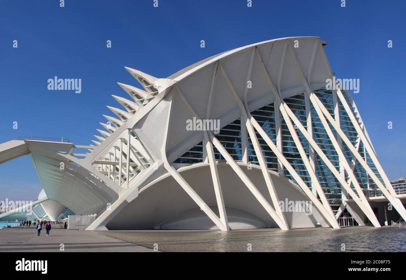 MUSEO DE LAS CIENCIAS PRÍNCIPE FELIPE in der Stadt der Künste und Wissenschaften an einem sonnigen Tag moderne Architektur Stockfoto MUSEO DE LAS CIENCIAS PRÍNCIPE FELIPE in der Stadt der Künste und Wissenschaften an einem sonnigen Tag moderne Architektur Stockfoto