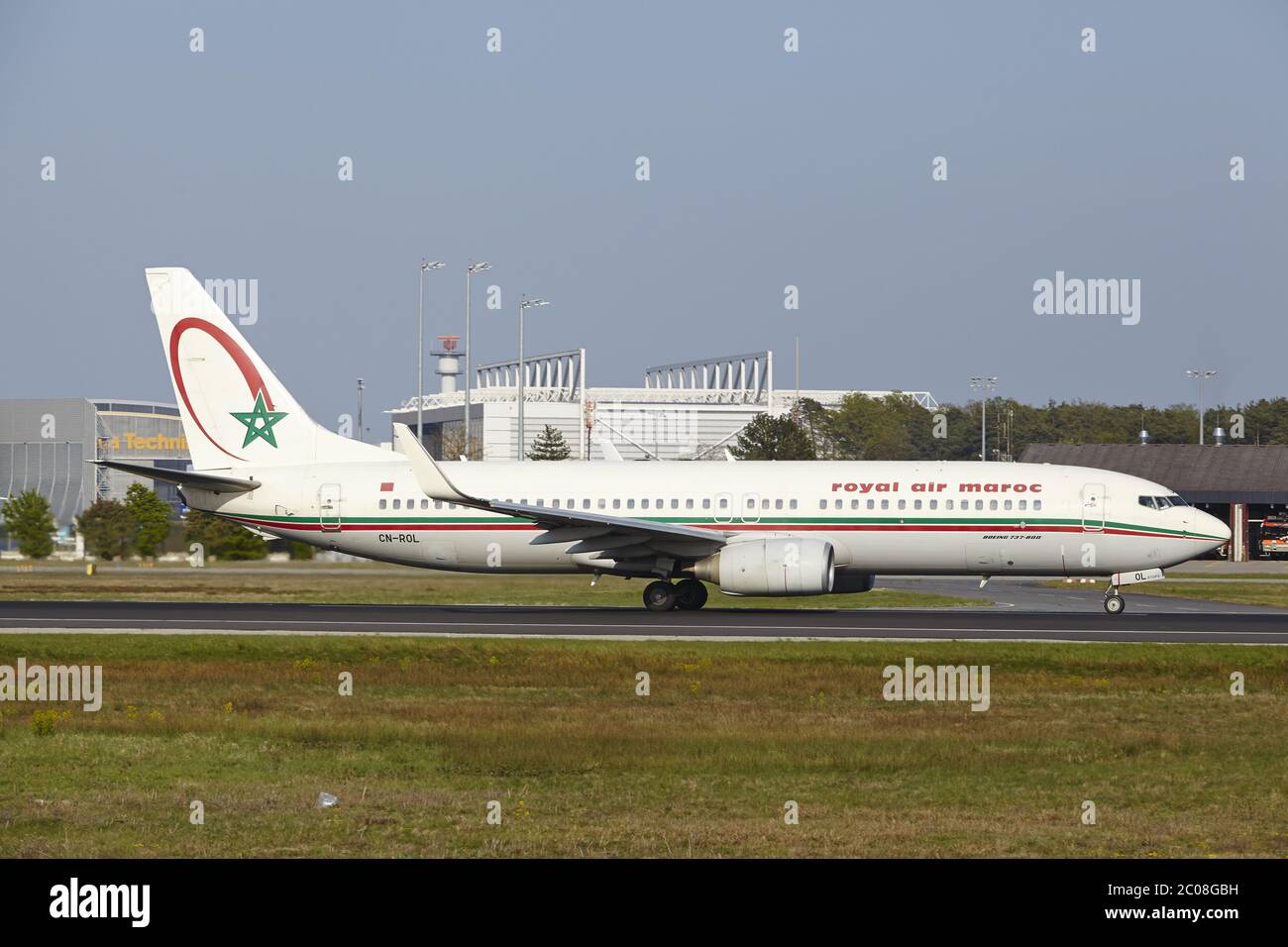 Flughafen Frankfurt am Main - die Boeing 737 der Royal Air Maroc hebt ab Stockfoto