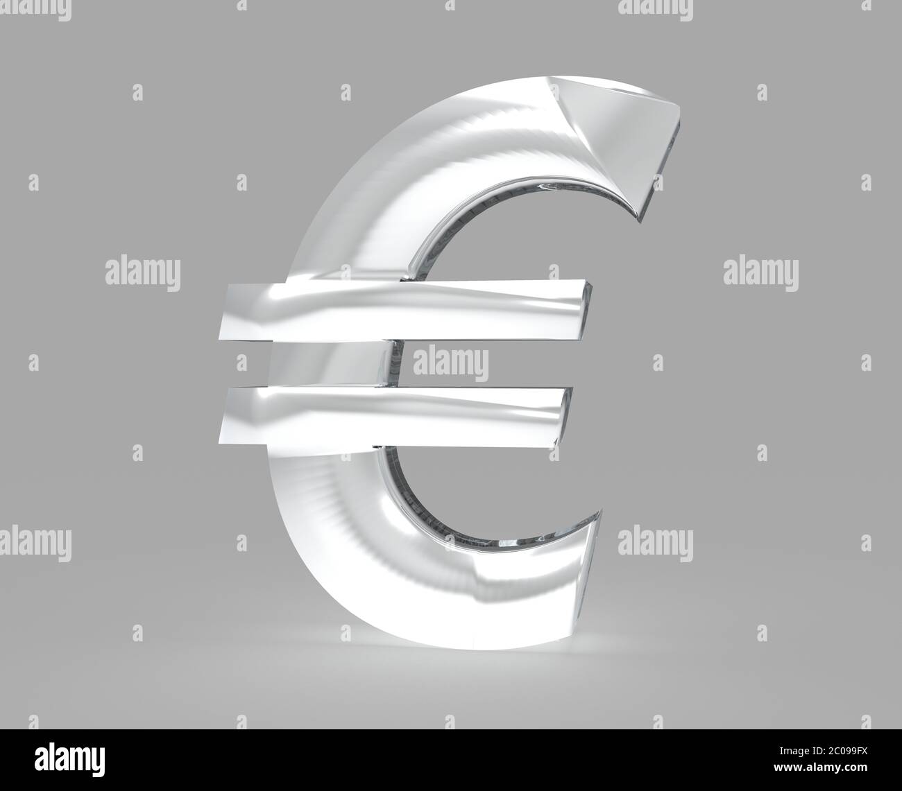 Euro Symbol Zeichen isoliert EUR 3d Rendering Stockfoto