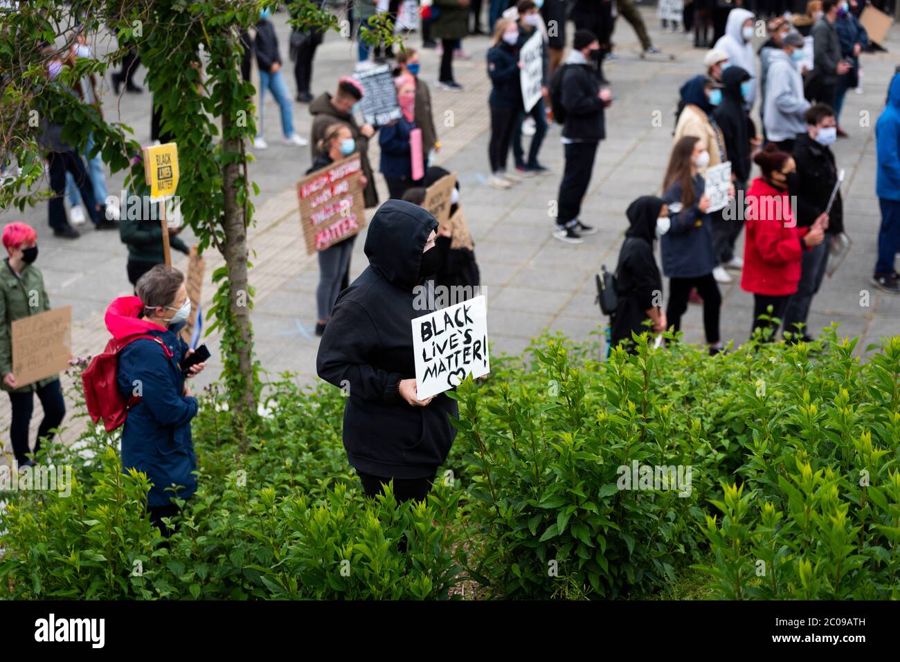 Protest von Black Lives Matter in Milton Keynes, Großbritannien Stockfoto