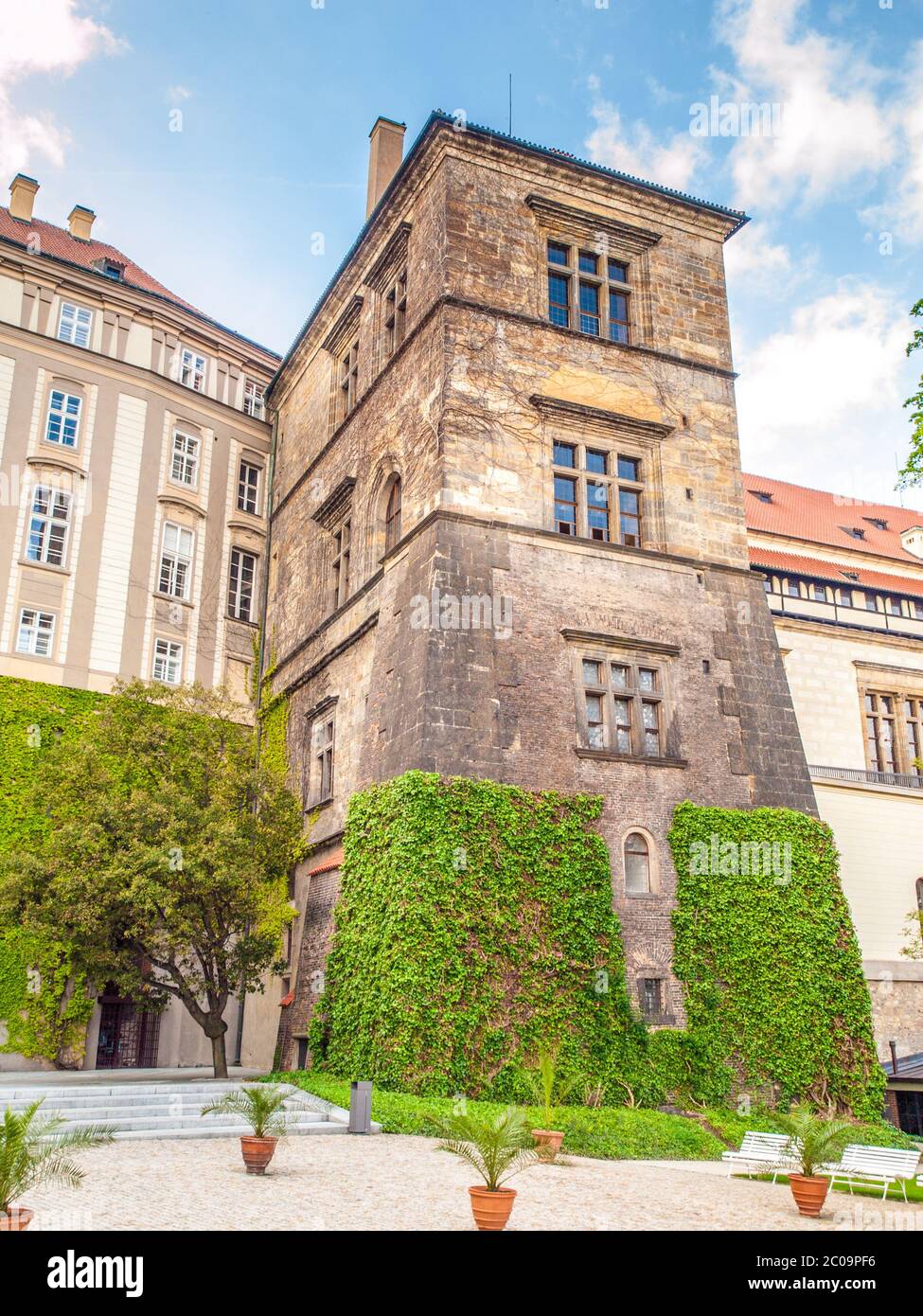 Ludwig Flügel des Alten Königspalastes auf der Prager Burg - Ort der zweiten Prager Verteidigung, Prag, Tschechische Republik. Stockfoto