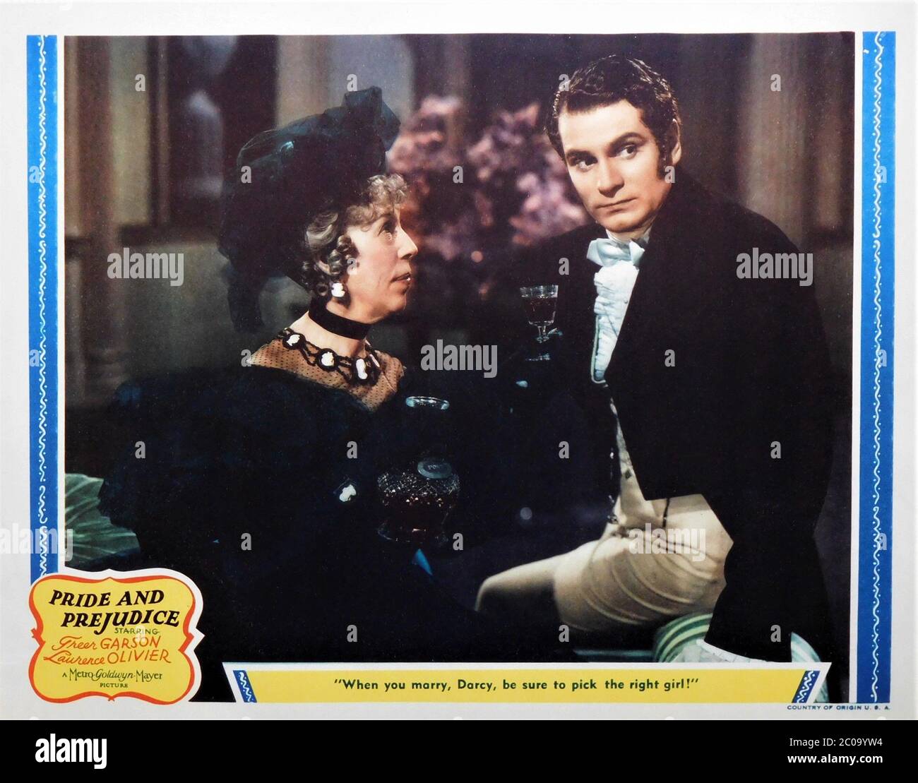 EDNA MAY OLIVER als Lady Catherine de Bourgh und LAURENCE OLIVIER als Mr. Darcy in PRIDE AND PREJUDICE 1940 Regisseur ROBERT z. LEONARD Roman Jane Austen Drehbuch Aldous Huxley und Jane Murfin Metro Goldwyn Mayer Stockfoto