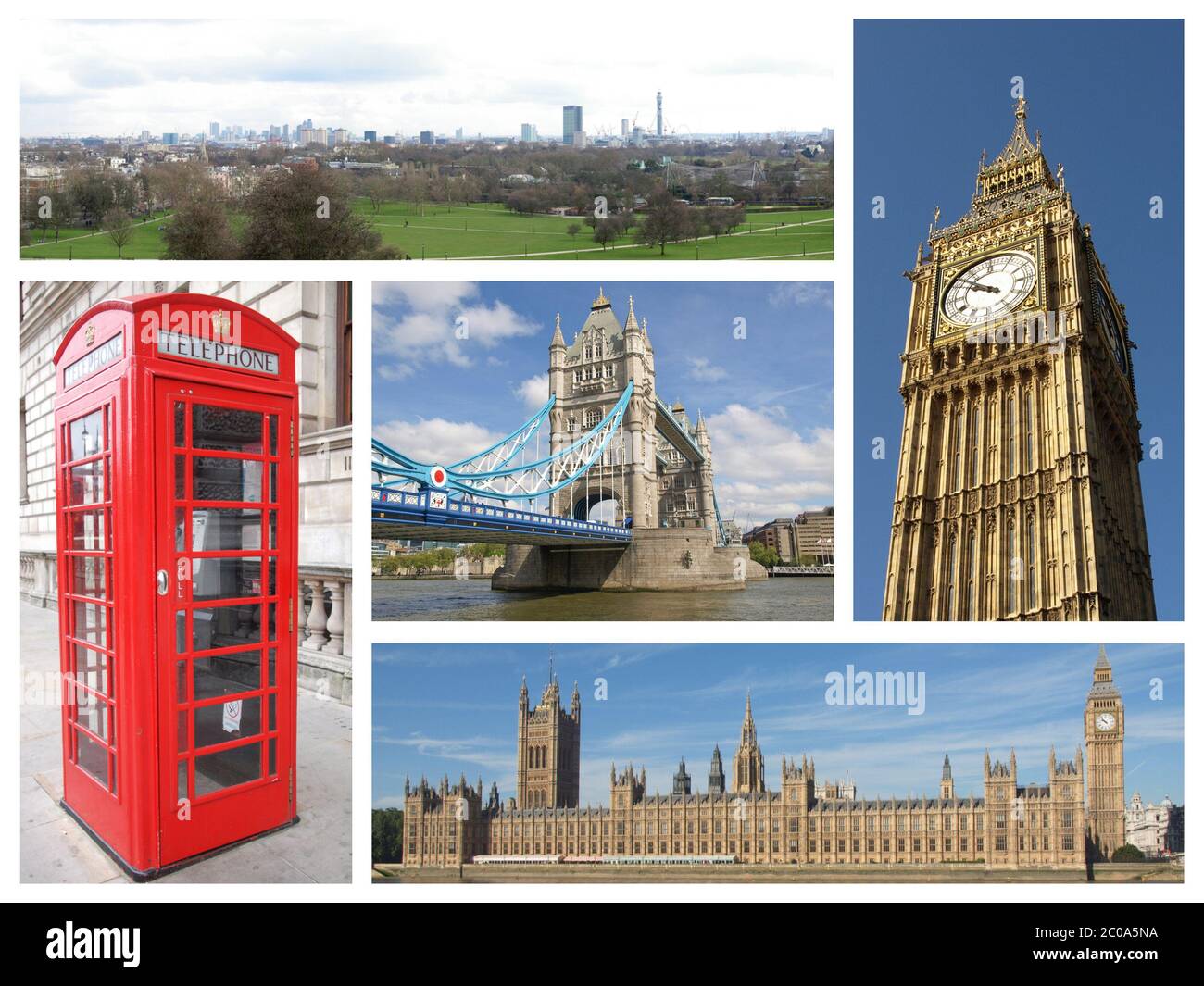 London Sehenswürdigkeiten collage Stockfoto