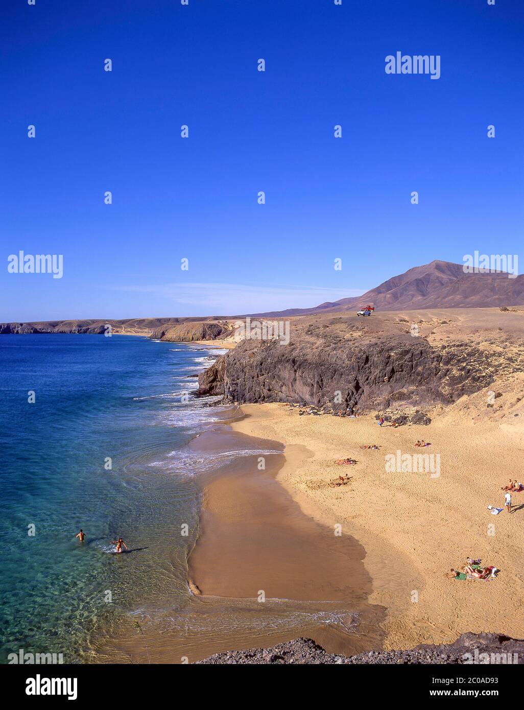 Playa de La Cera, Papagayo, Lanzarote, Kanarische Inseln, Königreich Spanien Stockfoto
